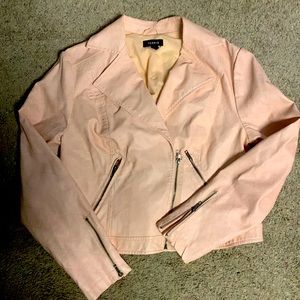 Like New Torrid Faux Leather Pink Moto Jacket Sz 0